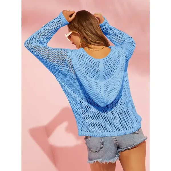 Women's Crochet Lightweight Cardigan Zip Up