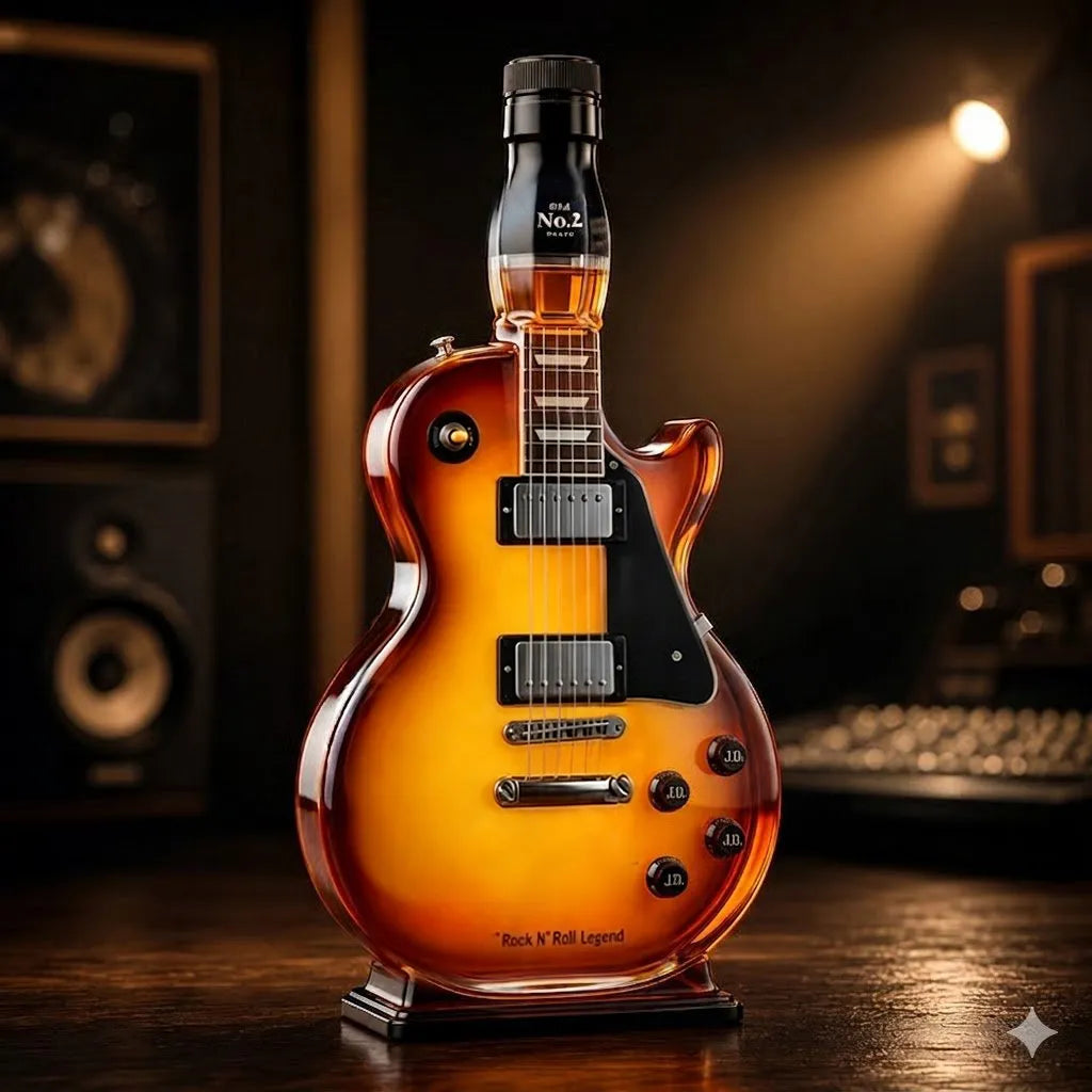 🔥Father's Day: (The Best Gift for Dad)―Appetite for Rock: Vintage Sunburst Guitar Figurine Spirit Bottle