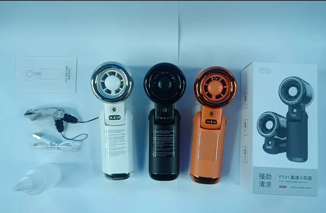 Handheld misting fan