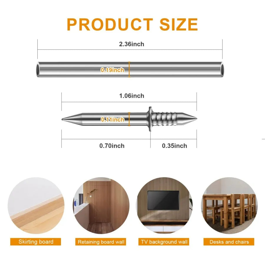 Double-Headed Skirting Thread Seamless Nail Non Marking