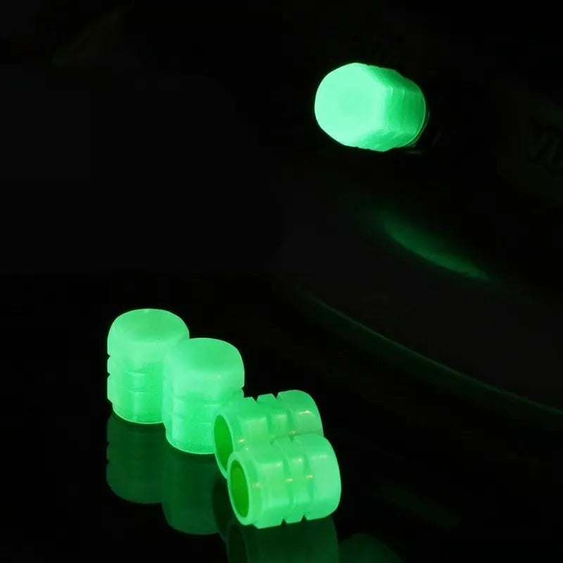 Universal Fluorescent Tire Valve Caps (4 PCS/Set)