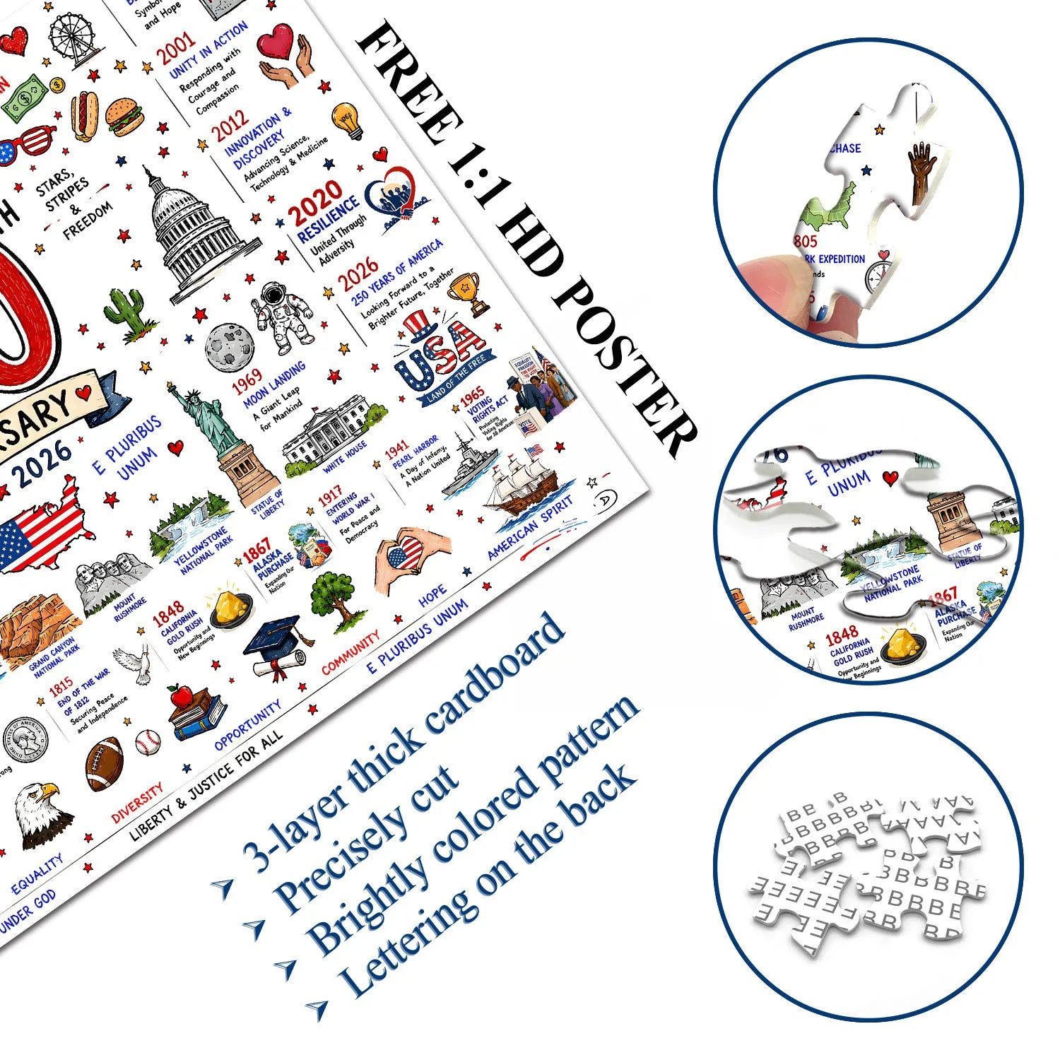 Flash Sale  🧩🦅Patriotic America Jigsaw Puzzle - 1000 Pieces