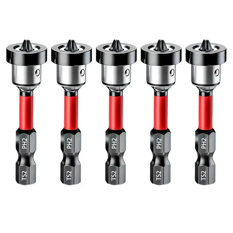 🔩5pcs Drywall Bit Attachment with Depth Stop, PH2 Magnetic Drywall Screwdriver Bits