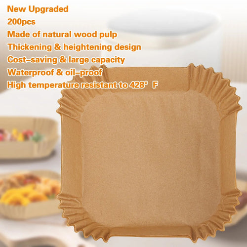 200Pcs Square Disposable Air Fryer Paper Liners