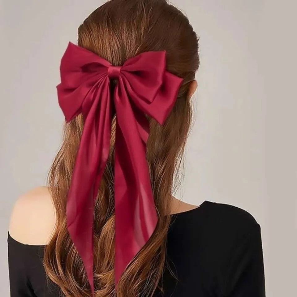 💥Flash Sale🔥Large Bow Hair Clip for Women – Wedding & Everyday Ponytail Accessory with Long Tail