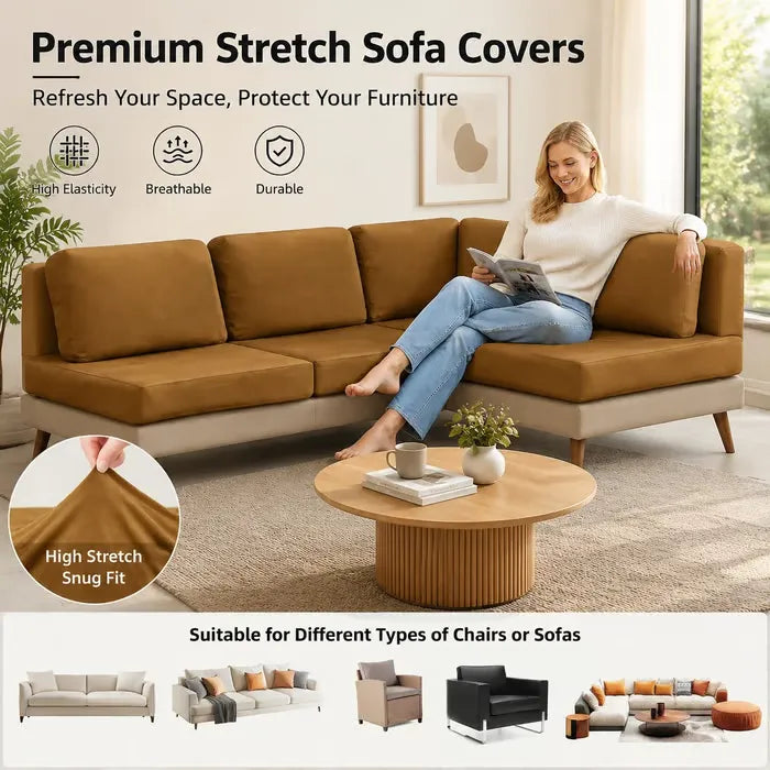Stretch Sofa Cushion Covers Set (4 / 8 / 12/ 16 PCS)