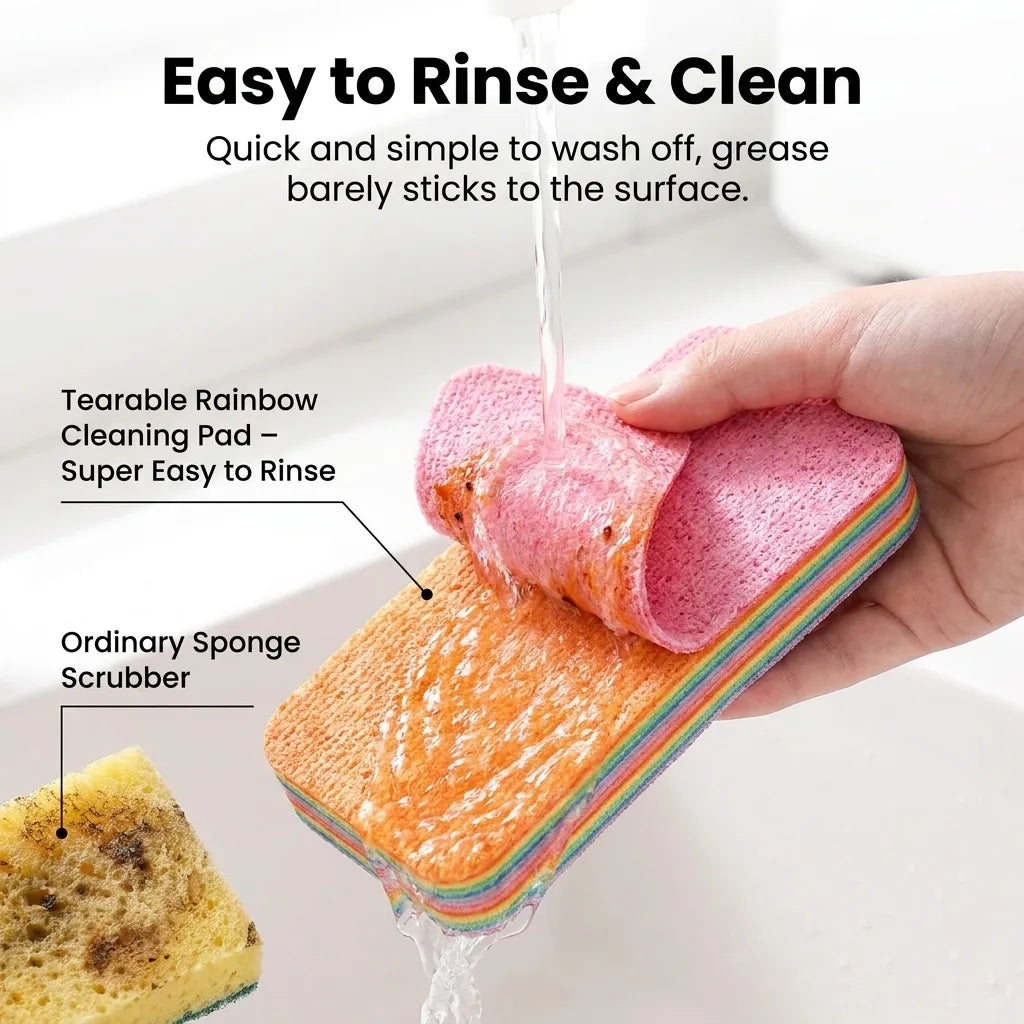 ⚡HOT SALE 🔥Tearable Rainbow Cleaning Sponge