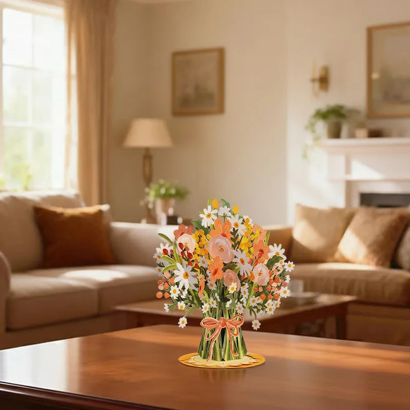 💌2-in-1 Gift & Décor for Every Moment🌸3D Flower Bouquet Pop Up Card