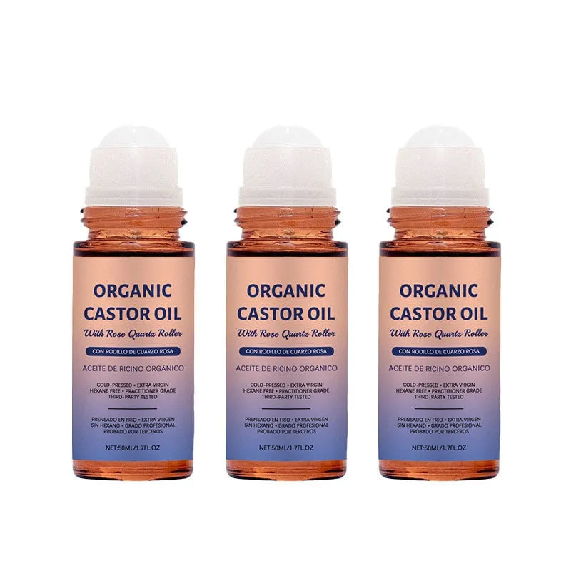 Organic Golden Castor Oil Roll-On with Rose Quartz