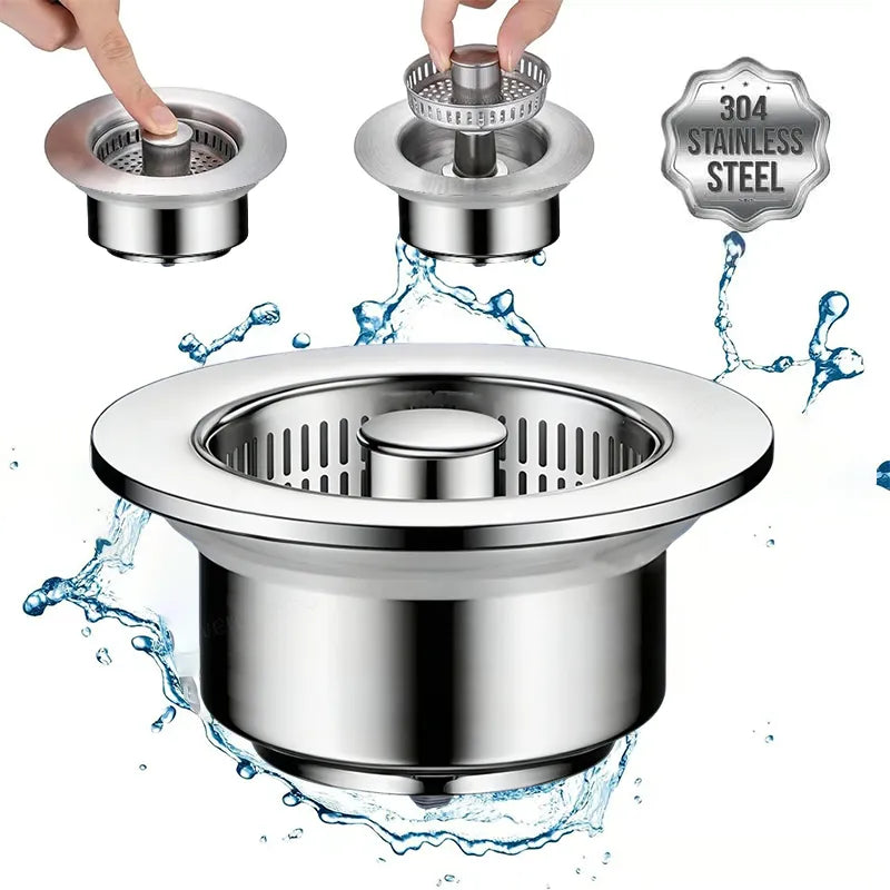 🔥🔥Upgraded 3 in 1 Kitchen Sink Drain Strainer