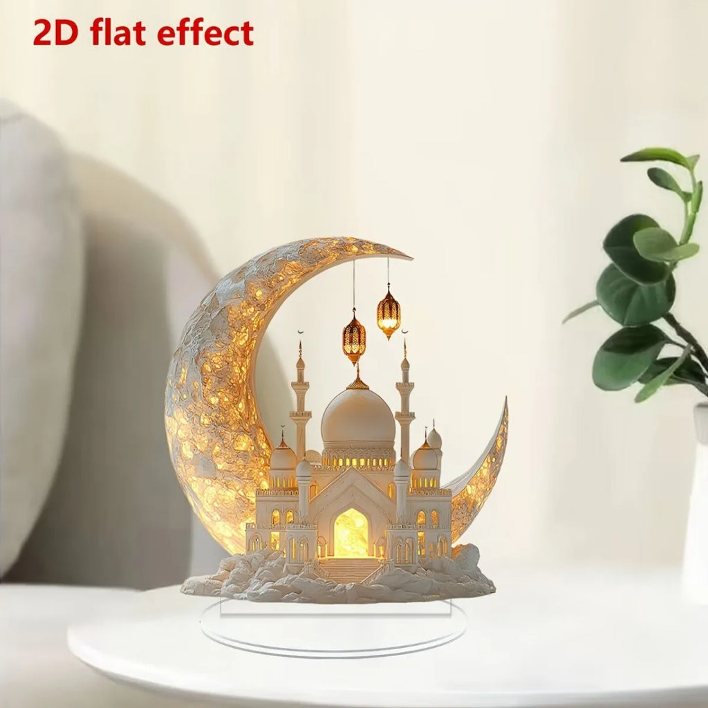 🕌2D Mosque Moon Ornament🌙Ramadan Festival