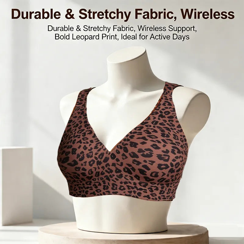 🔥Super Firming Leopard Print Jelly Bra | Women Wirefree Bras 👍No More Sagging Breasts