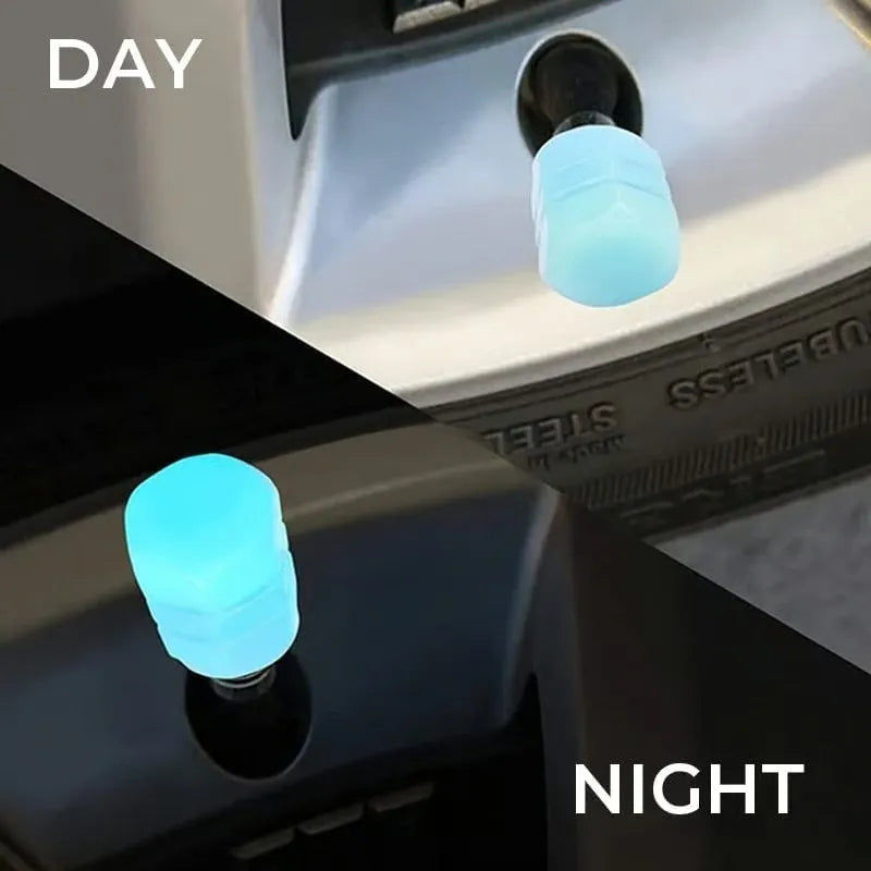 Universal Fluorescent Tire Valve Caps (4 PCS/Set)