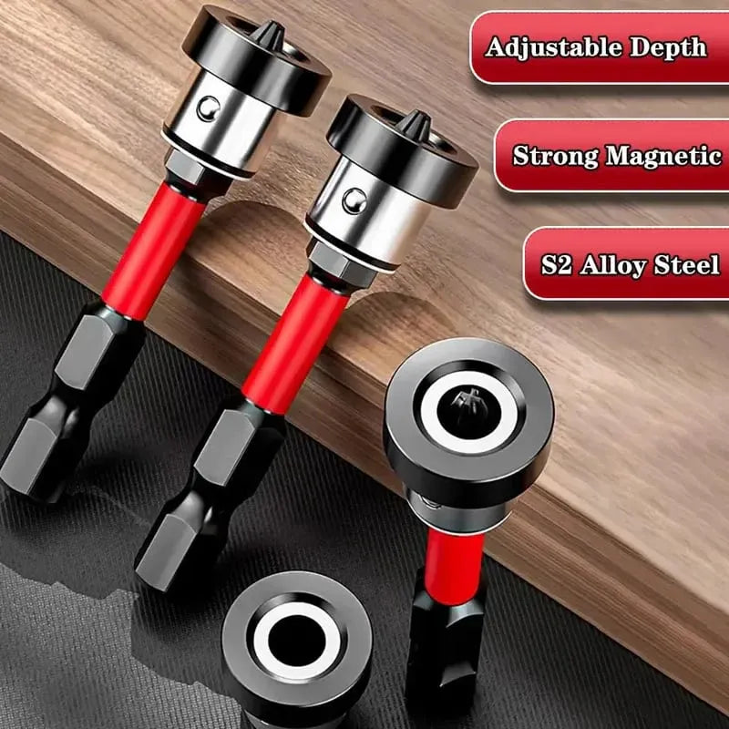 🔩5pcs Drywall Bit Attachment with Depth Stop, PH2 Magnetic Drywall Screwdriver Bits