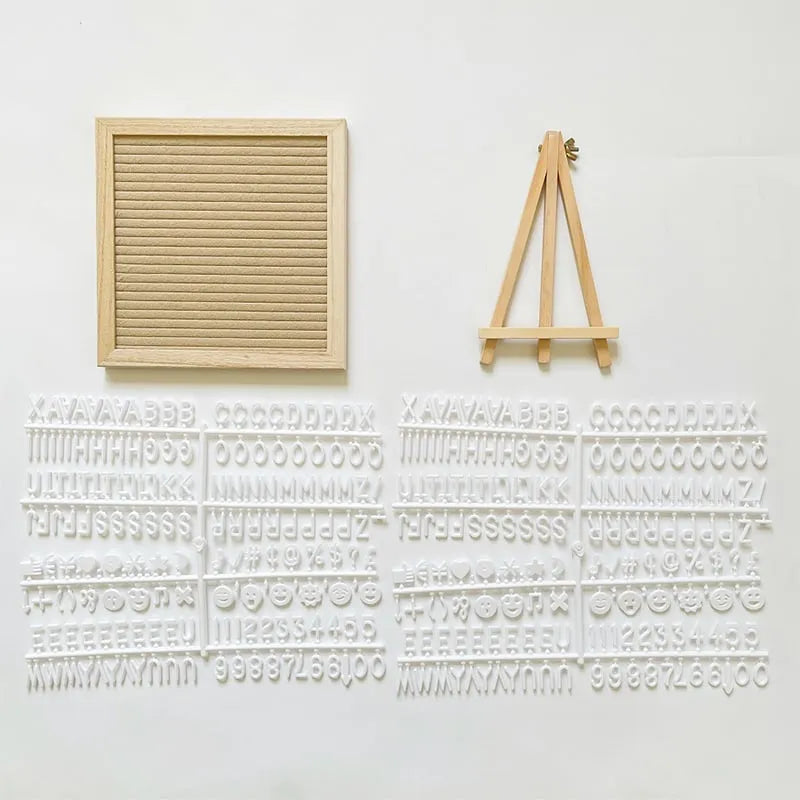 Premium Wooden Felt Letter Board with Stand
