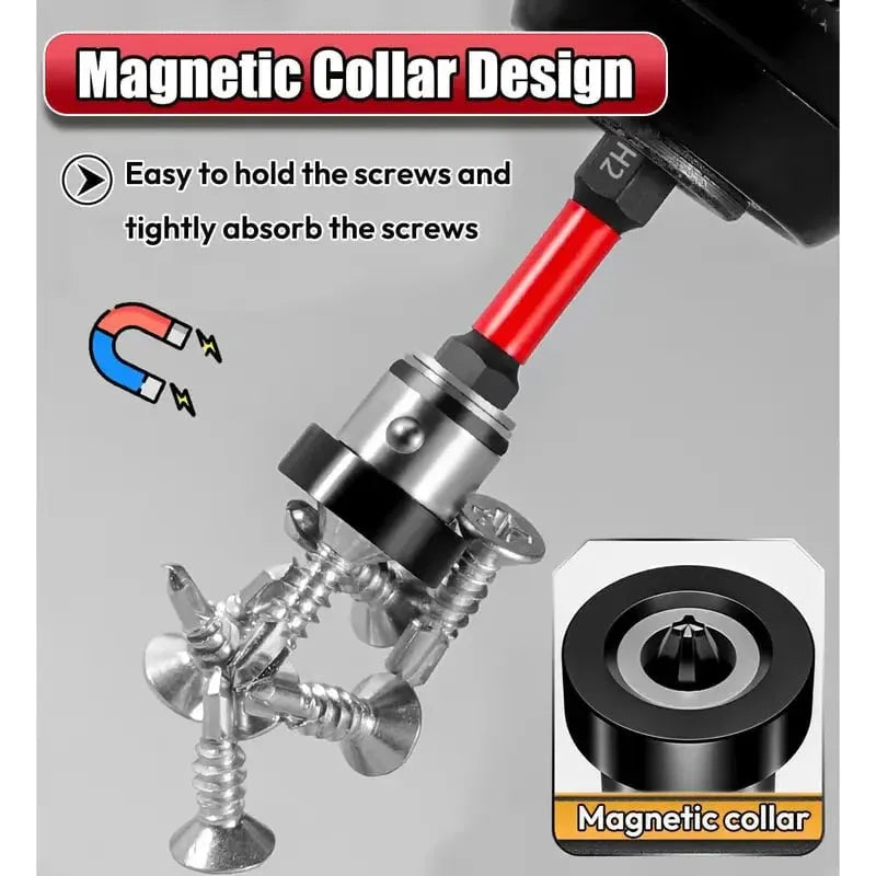 🔩5pcs Drywall Bit Attachment with Depth Stop, PH2 Magnetic Drywall Screwdriver Bits