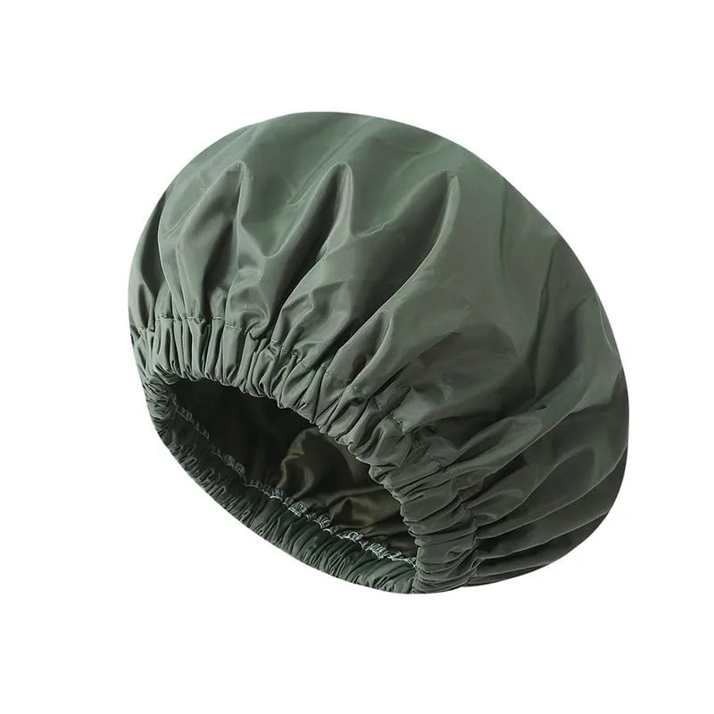 Satin Lined Waterproof Double Layer Shower Cap