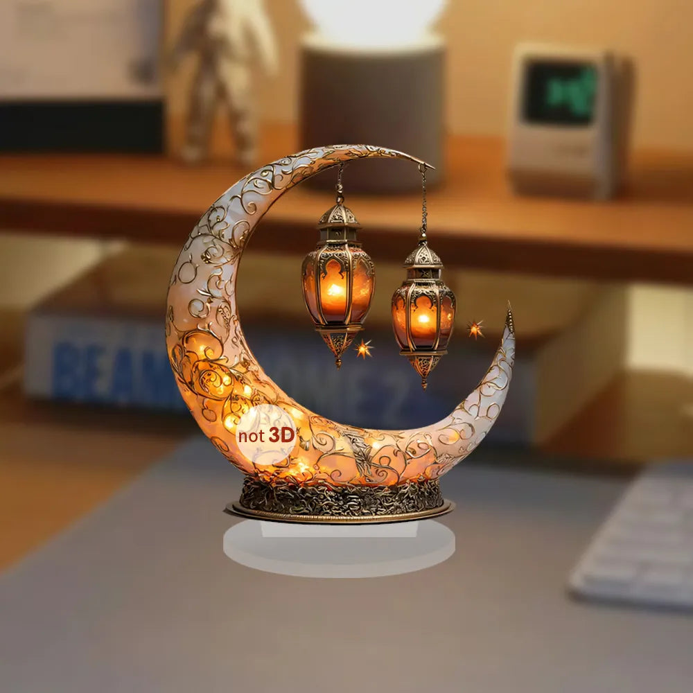 🕌2D Mosque Moon Ornament🌙Ramadan Festival