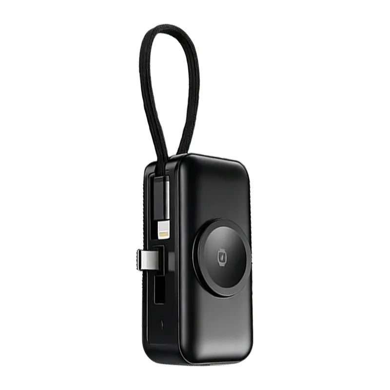 🔋 Orico 3-in-1 Power Bank – Integrated Cable & Foldable Wall Plug – Wireless Watch Charger for iPhone & Android ✈️