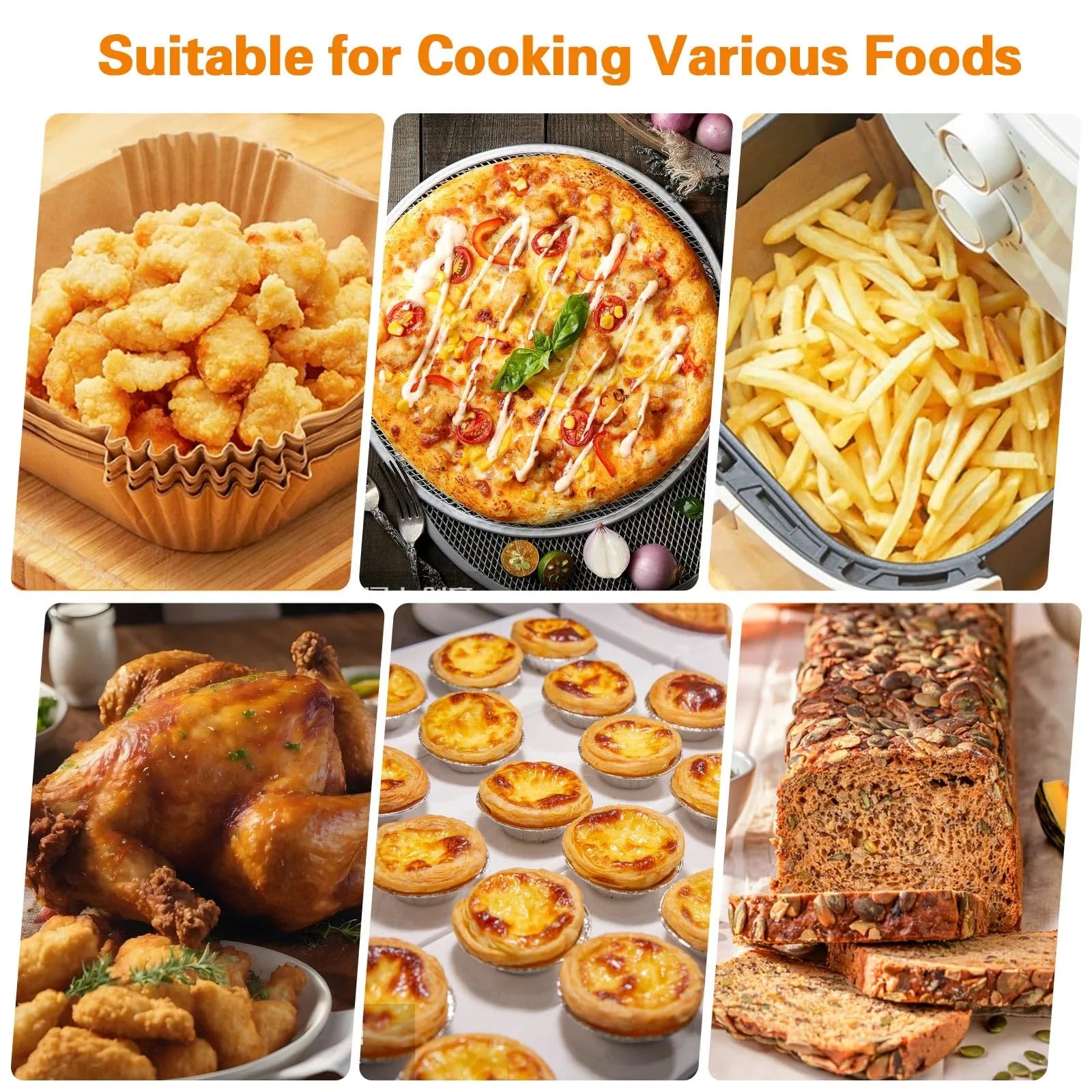 200Pcs Square Disposable Air Fryer Paper Liners