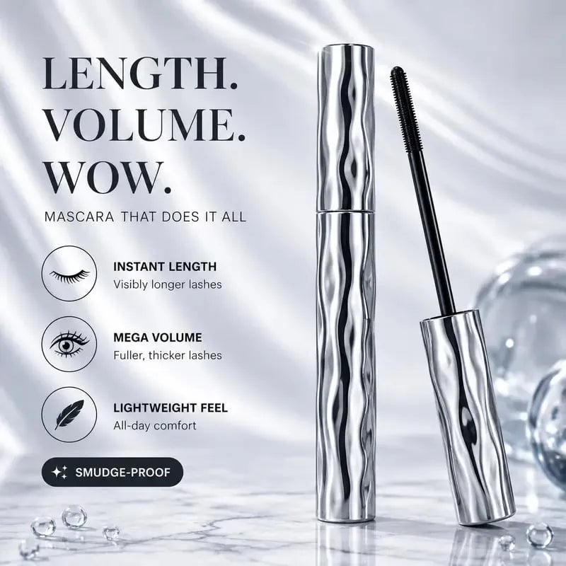 Volumizing Lengthening Smudge-Proof Mascara with Nourishing Formula👁️✨