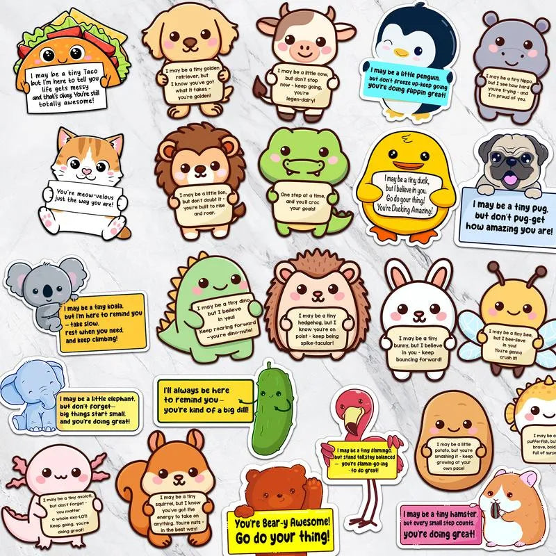 🤗 Positive Emotional Support Buddies Stickers – Inspirational, Waterproof & No Residue🎁 Uplifting Gifts for Kids, Teens, Coworkers & Yourself 😻