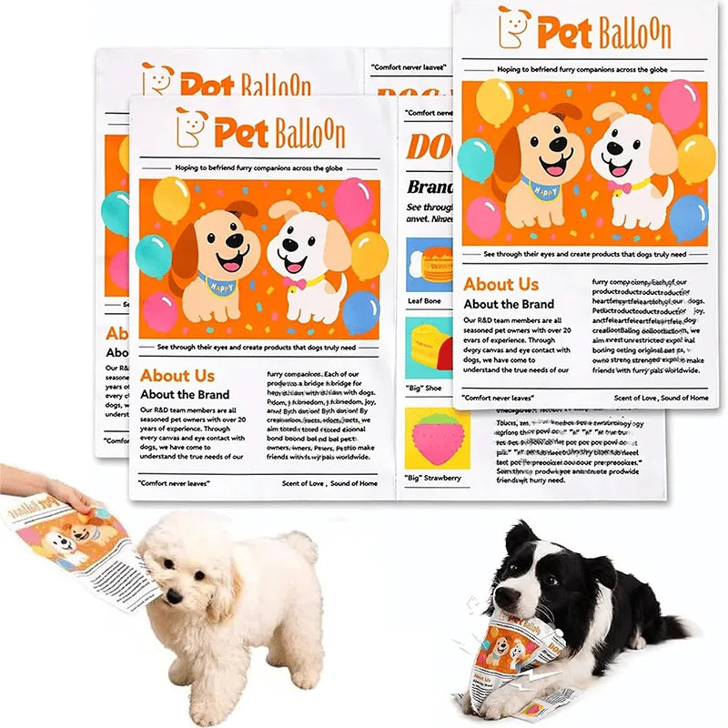 Interactive pet newspaper toy
