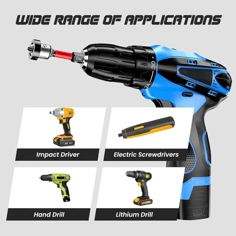 🔩5pcs Drywall Bit Attachment with Depth Stop, PH2 Magnetic Drywall Screwdriver Bits