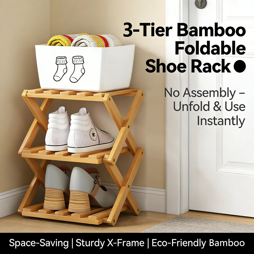 👟The 9-Tier Bamboo Rack: 3-Tier, 6-Tier, and 9-Tier No-Assembly Storage Solution!