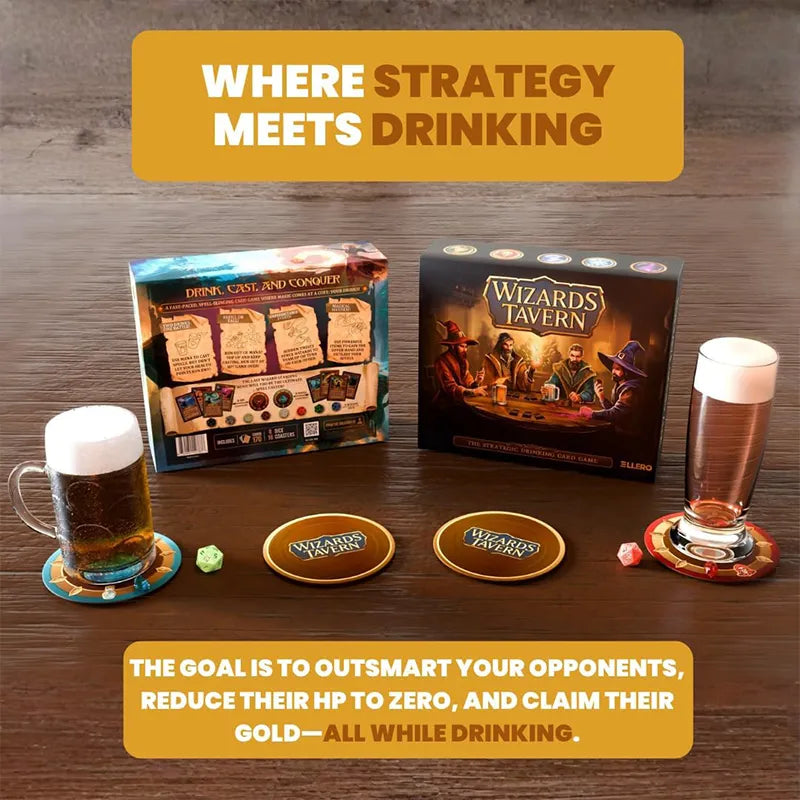 🧙‍♂️Wizards Tavern – Chaotic Fantasy Drinking Game – D&D Themed Party Fun with Dice & Spells 🍺