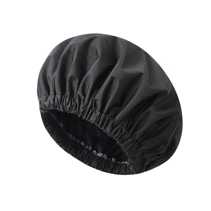 Satin Lined Waterproof Double Layer Shower Cap