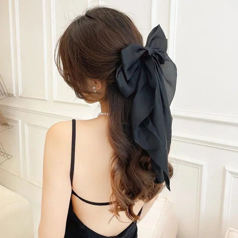 💥Flash Sale🔥Large Bow Hair Clip for Women – Wedding & Everyday Ponytail Accessory with Long Tail