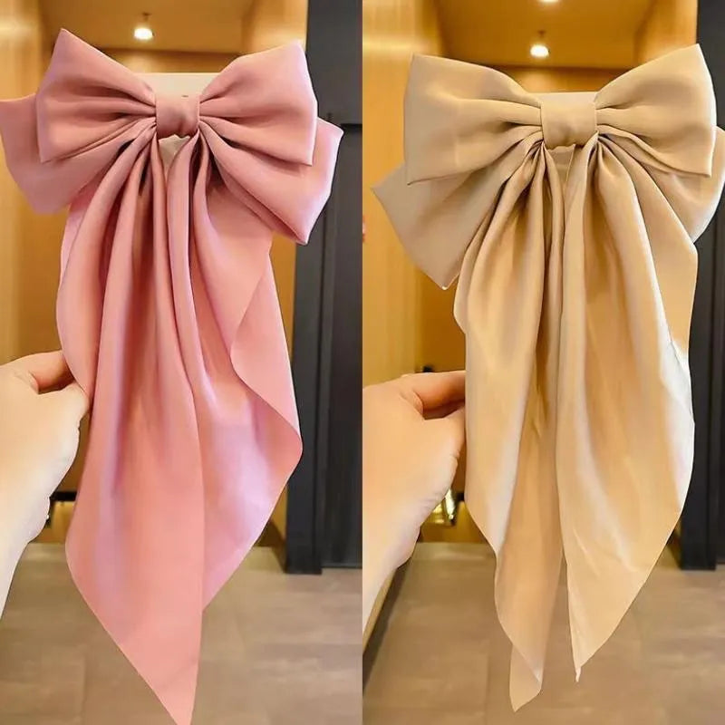 💥Flash Sale🔥Large Bow Hair Clip for Women – Wedding & Everyday Ponytail Accessory with Long Tail