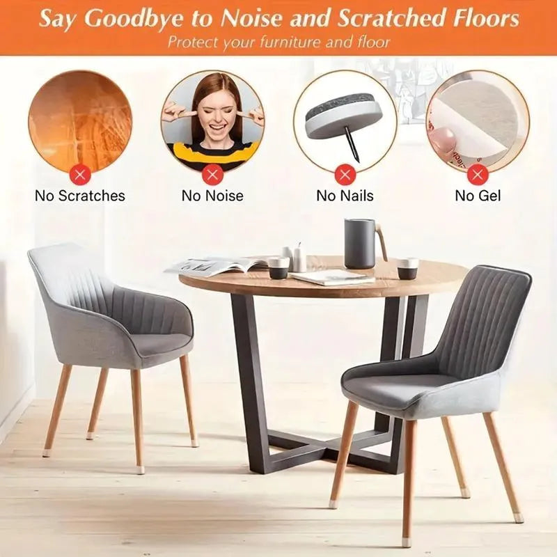 Square Chair Leg Protectors for Hardwood Floor Fits All Shape Chair Mat for Wood and Tile Floors. Chair Leg Universal Cover Elastic Mold