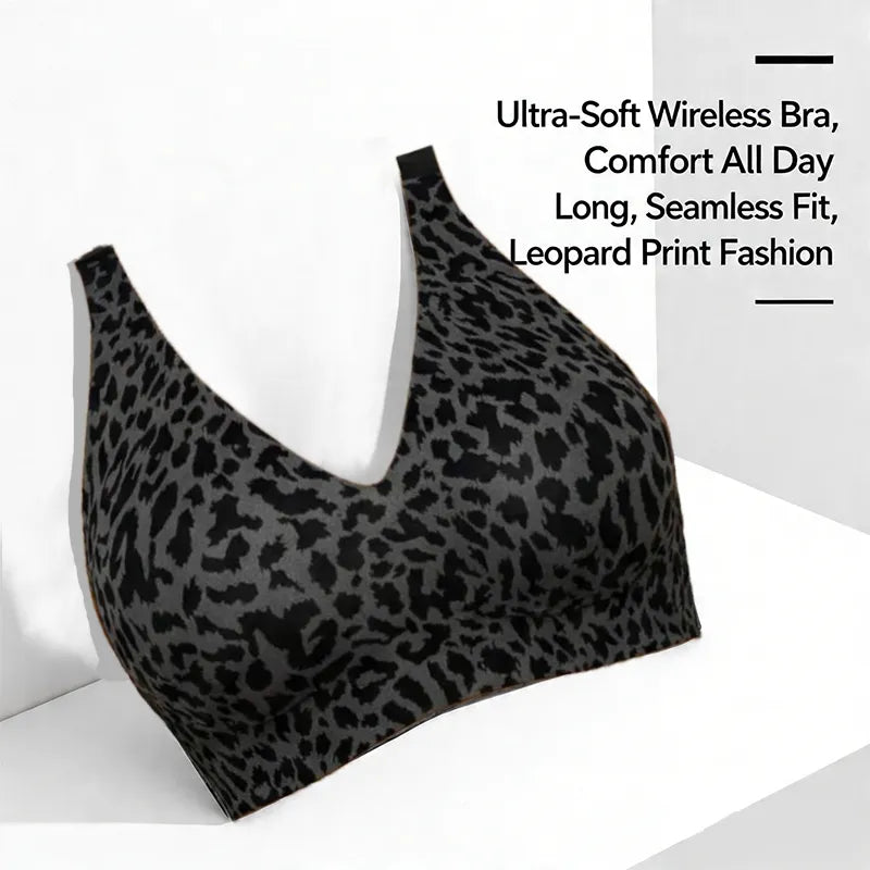 🔥Super Firming Leopard Print Jelly Bra | Women Wirefree Bras 👍No More Sagging Breasts