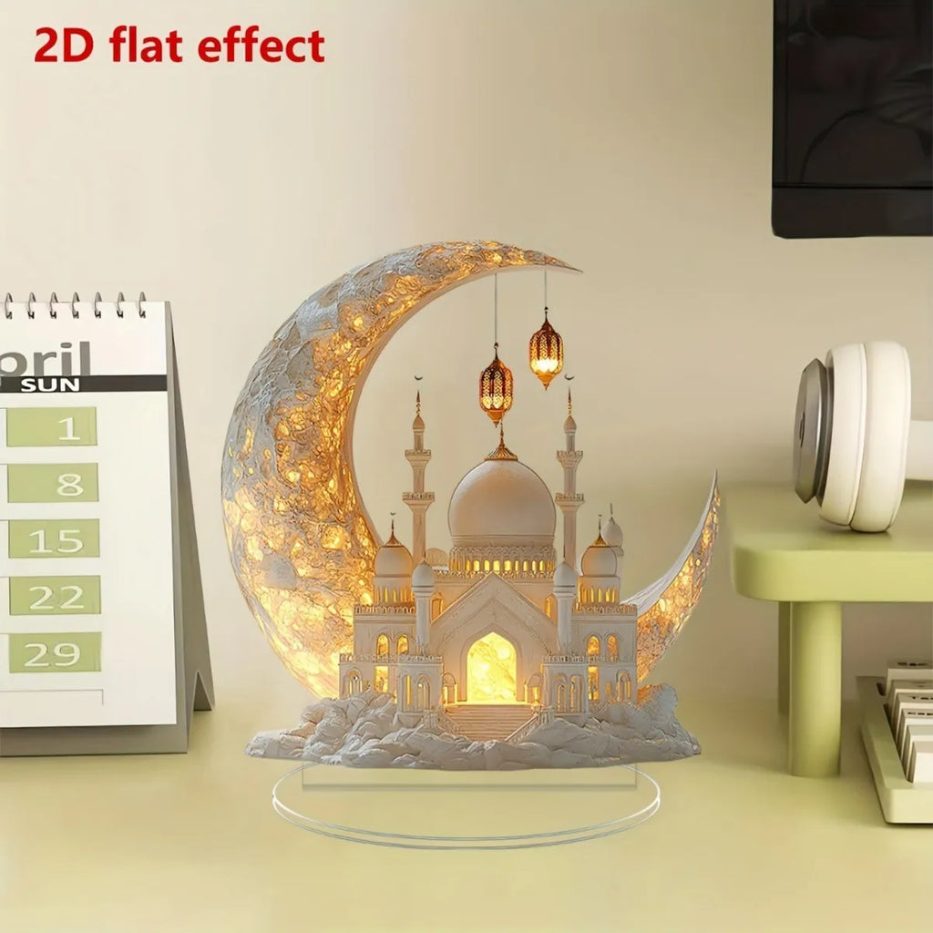 🕌2D Mosque Moon Ornament🌙Ramadan Festival