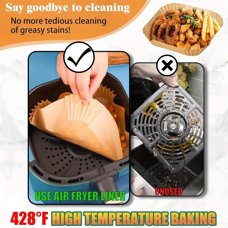 100Pcs Parchment Paper Air Fryer Paper Liners