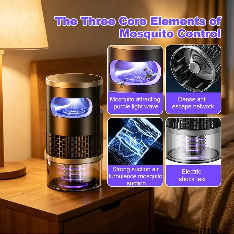 Indoor Insect Trap with Light and Suction Non Zapper Flying Bug Catcher for Mosquitoes Fruit Flies Gnats and Moths