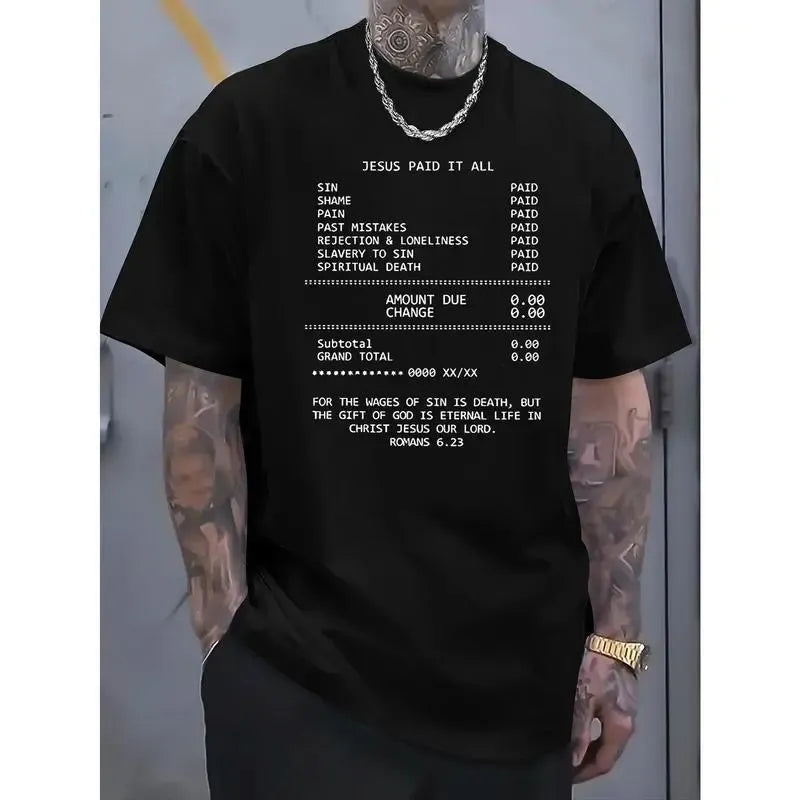 JESUS PAID IT ALL Graphic Print Tee