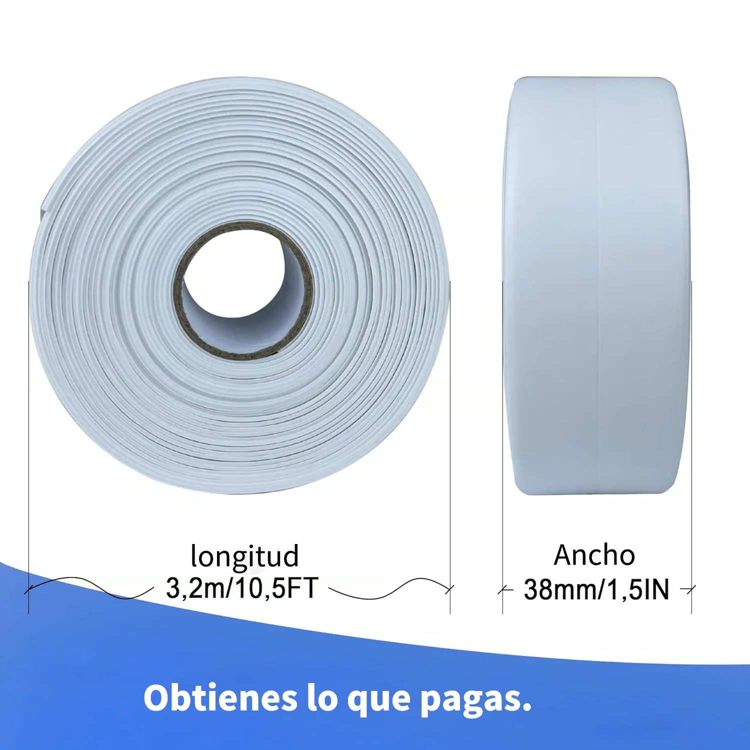 Self-adhesive, waterproof white sealing tape – 3.2 m – Durable sealing for bathroom and kitchen