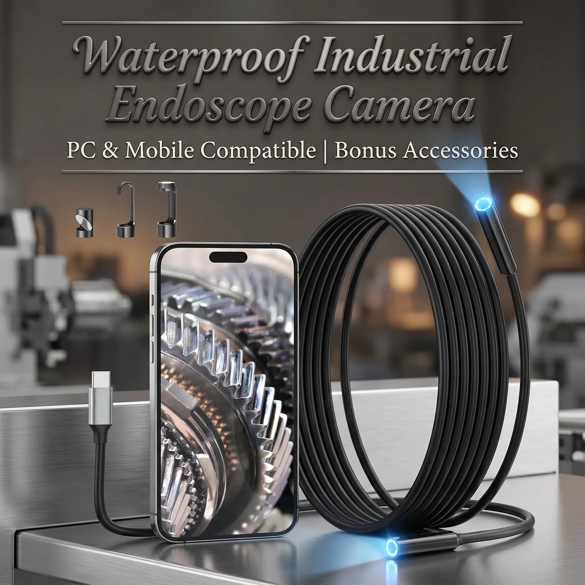 🔥🔦Waterproof Industrial Endoscope Camera