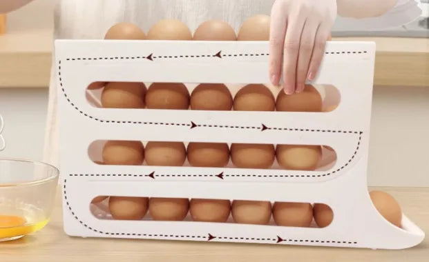 Egg Holder for Fridge, Eggs Dispenser Auto Rolling