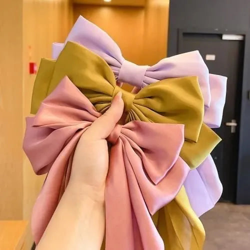 💥Flash Sale🔥Large Bow Hair Clip for Women – Wedding & Everyday Ponytail Accessory with Long Tail