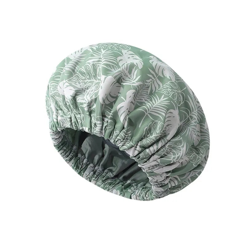 Satin Lined Waterproof Double Layer Shower Cap