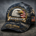 250 Years of Freedom Eagle Cap | Embroidered Patriotic Vintage Baseball Hat – 1776–2026 American Tribute Edition