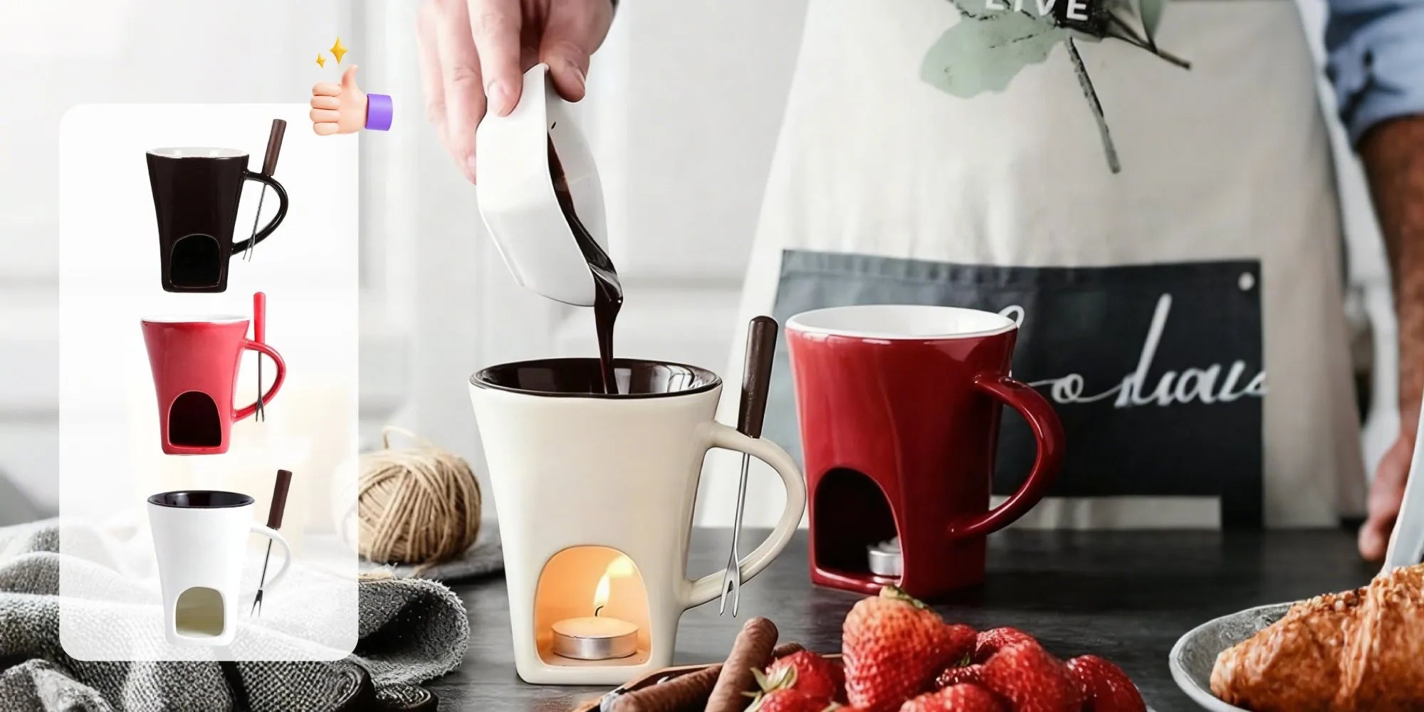 Multi-Functional Ceramic Fondue Mug