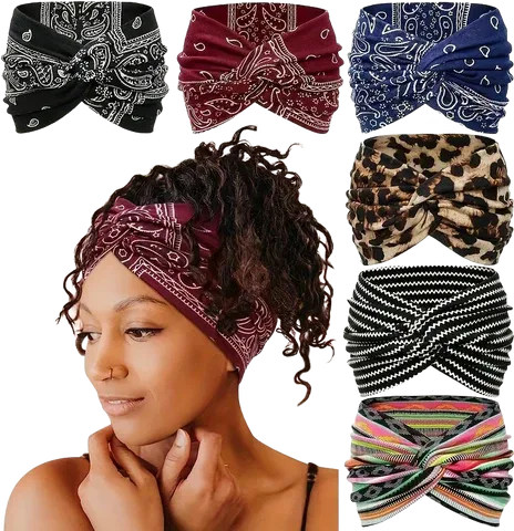 Bohemian style paisley sports headband