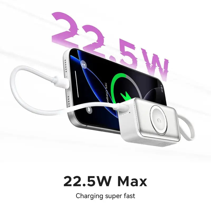 🔋 Orico 3-in-1 Power Bank – Integrated Cable & Foldable Wall Plug – Wireless Watch Charger for iPhone & Android ✈️