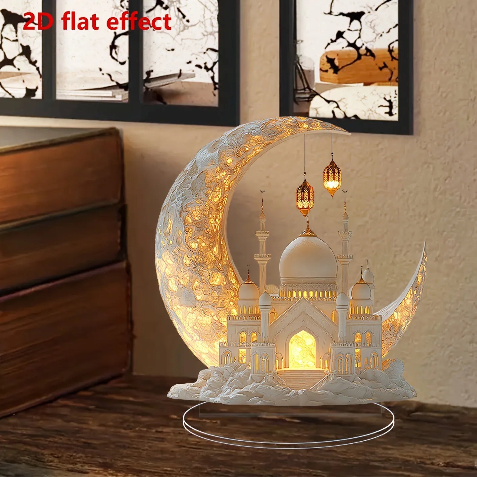 🕌2D Mosque Moon Ornament🌙Ramadan Festival