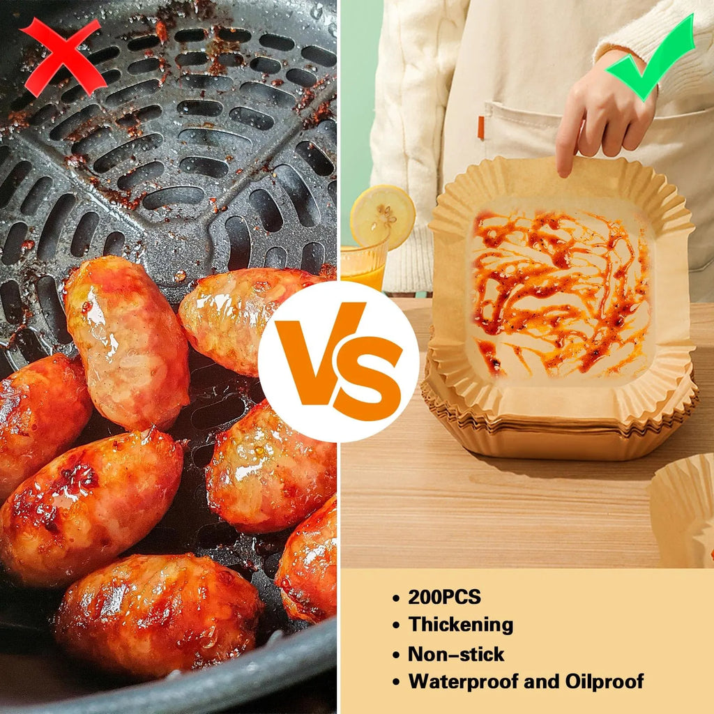 200Pcs Square Disposable Air Fryer Paper Liners